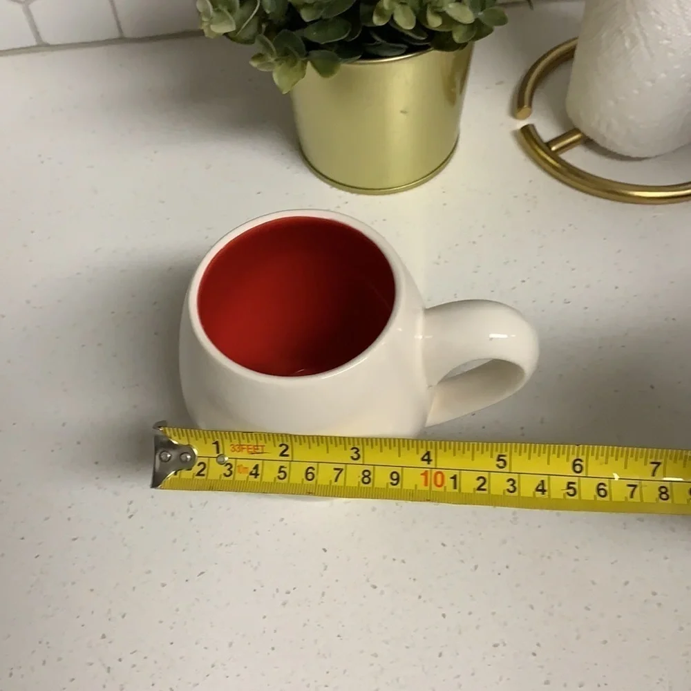 Rae Dunn Hers coffee tea‎ mugs lips valentines love gift red white.